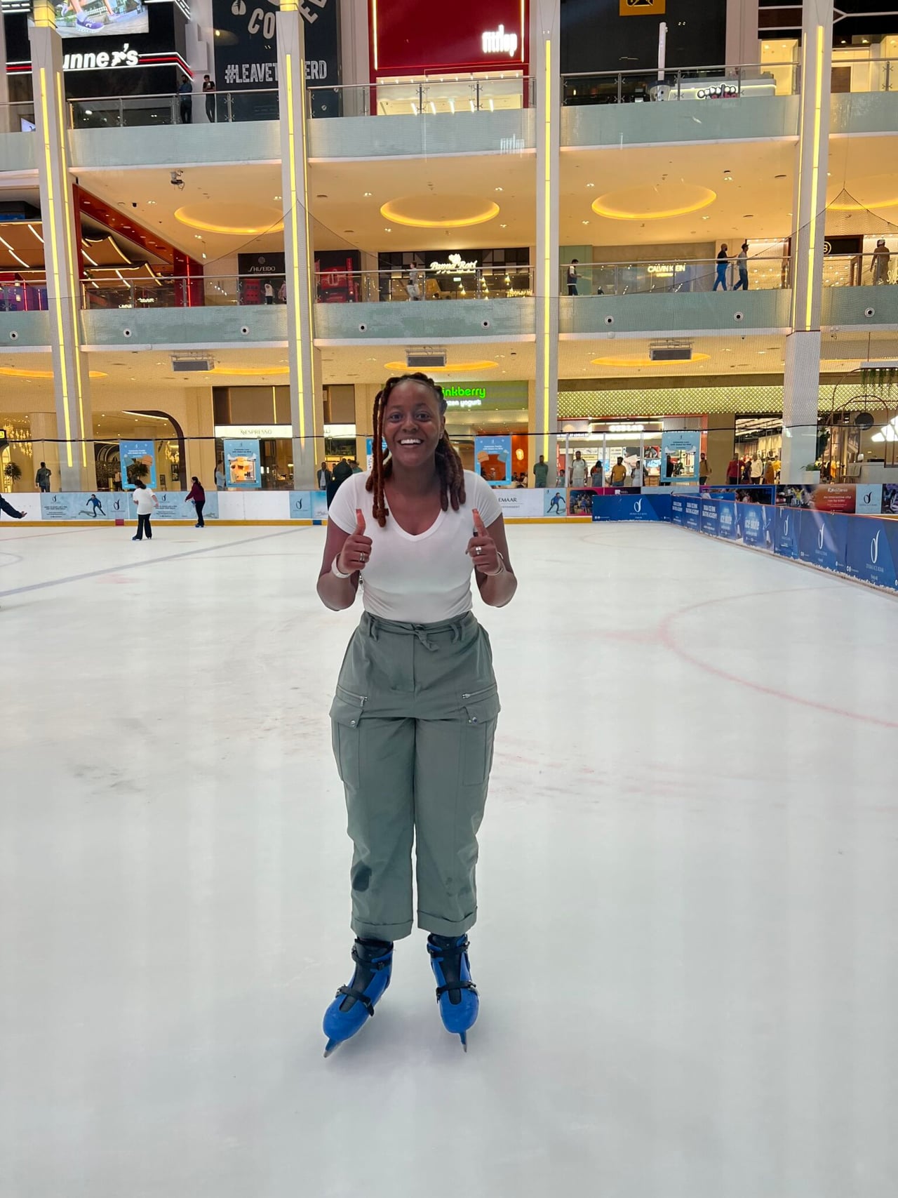 Ice skating moment from the Dubai rink