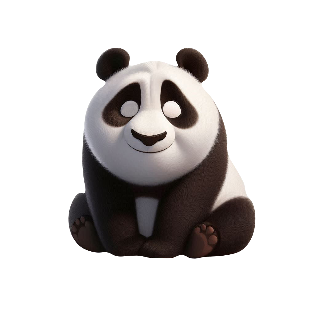 A seated panda illustration