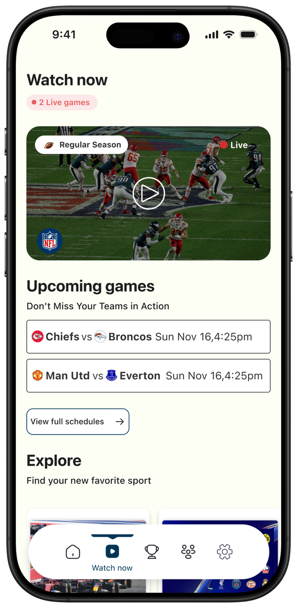 Primary action button before full-width redesign