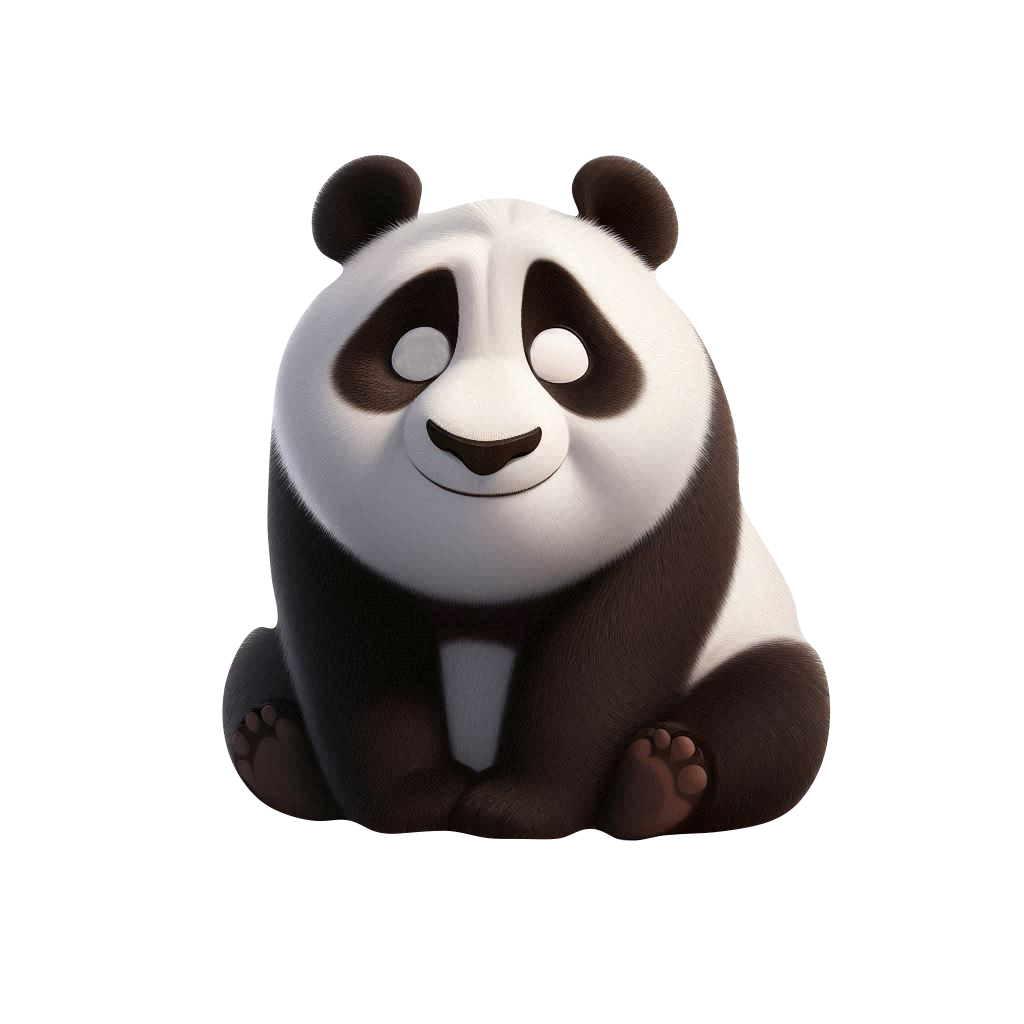 A seated panda illustration