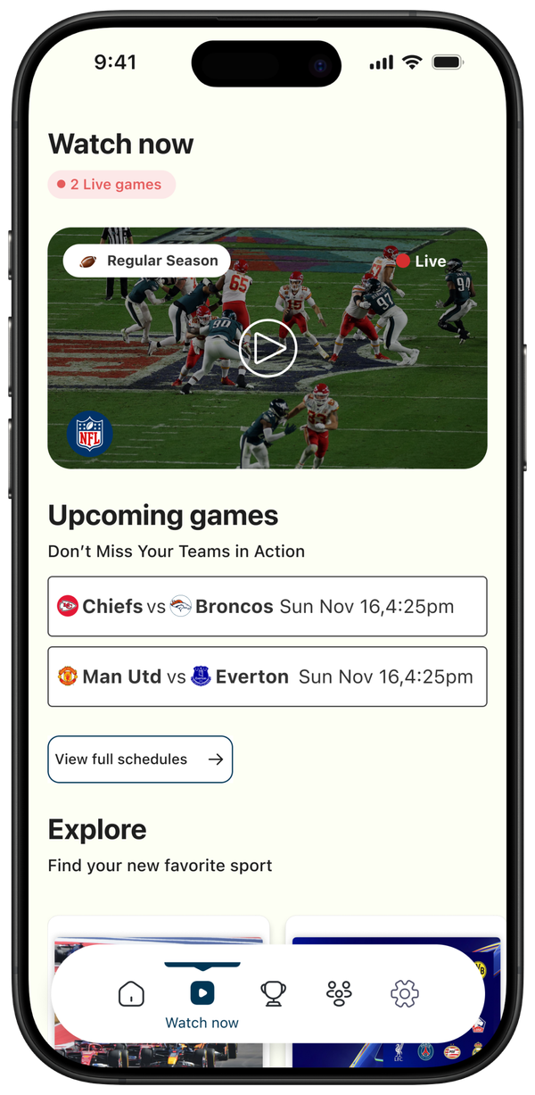 Primary action button before full-width redesign