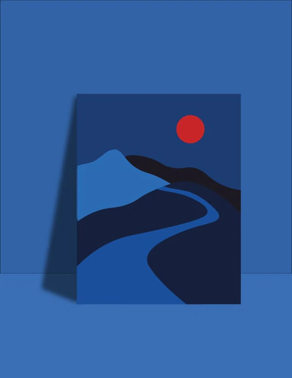 Warm sunset illustration.