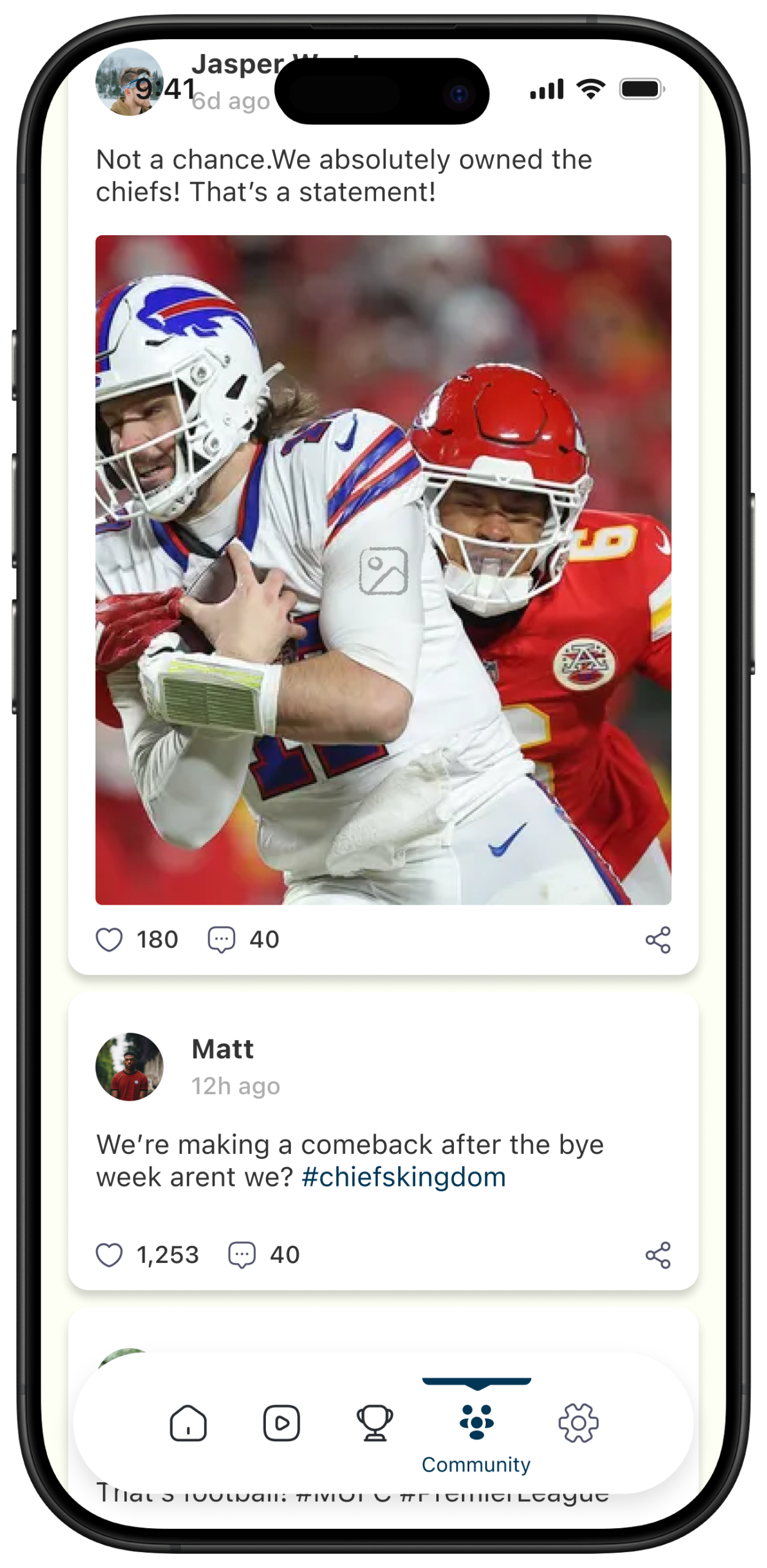 Community feed concept with white post containers