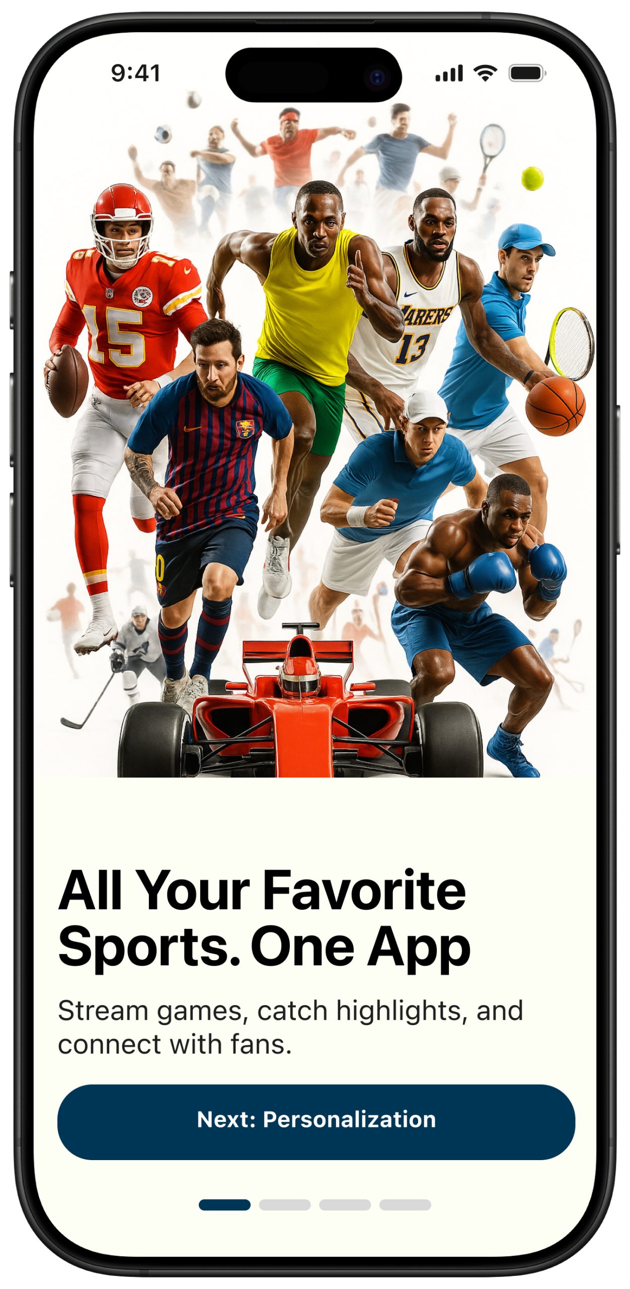 Next steps concept screen one for Greysports